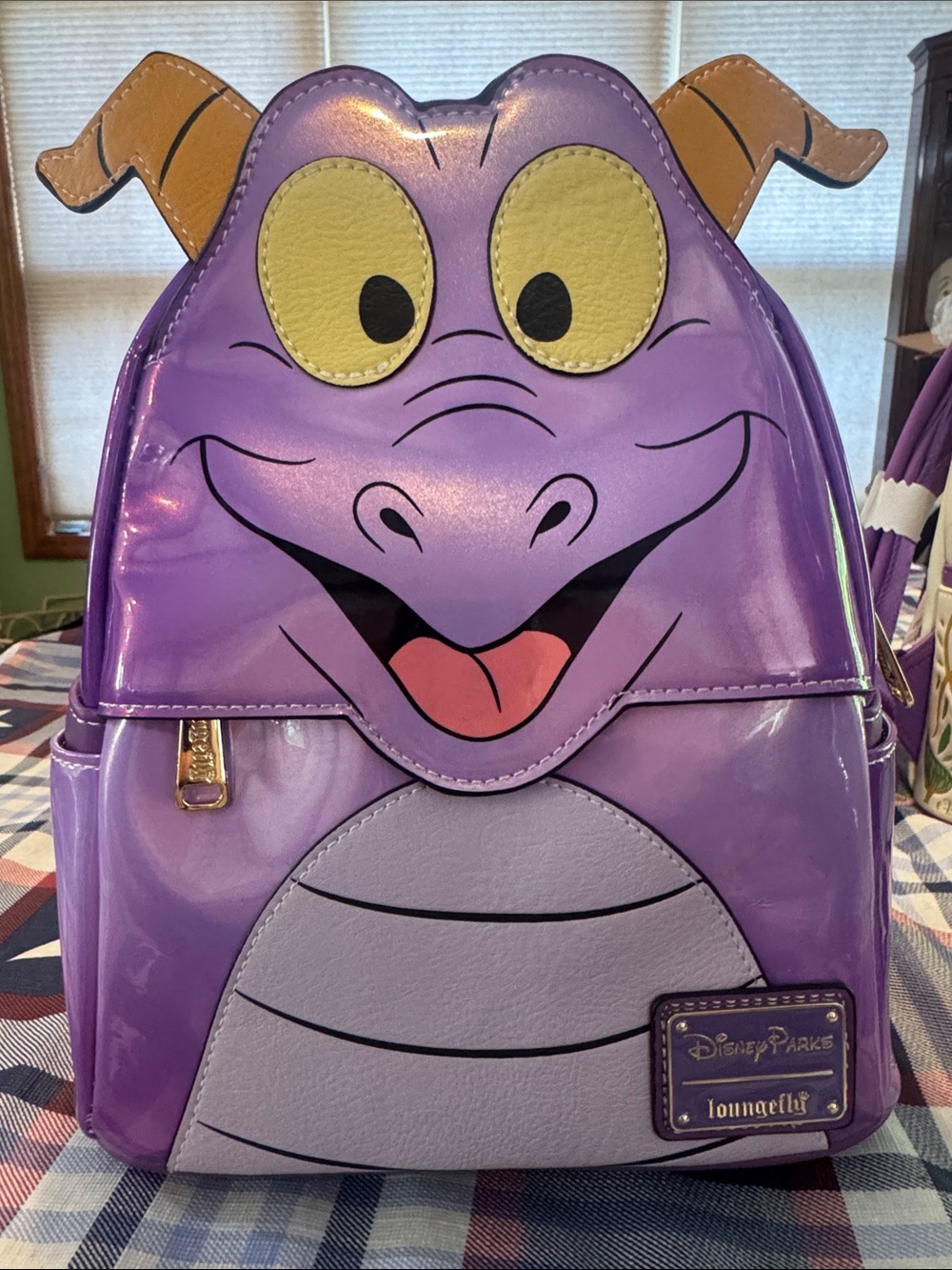Loungefly Purple Figment Mini Backpack with Yellow & Tan Accents
